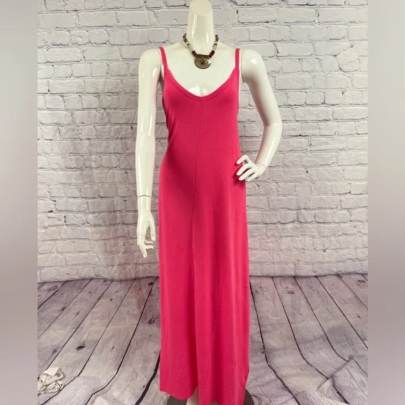 Brand New Fuchsia V Neck Maxi W/Pockets Various color slightly may vary - Picture 5 of 13